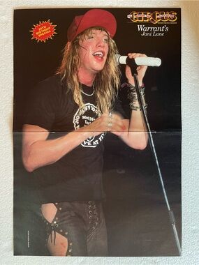 Warrant PinupFeaturing Jani Lane — Black Tee & Red Cap
